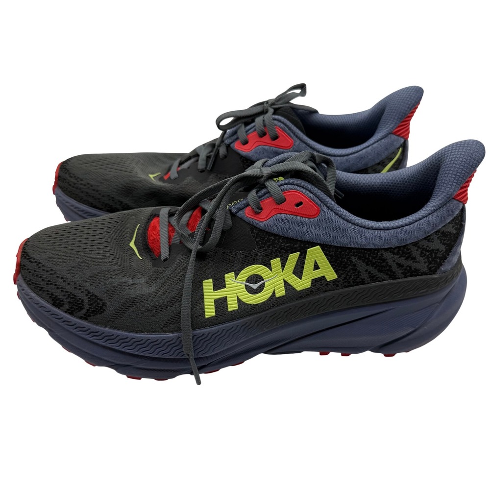 Hoka Challenger ATR 7 Women's‎ Trail Running Shoes Gray Red Yellow Size 11B